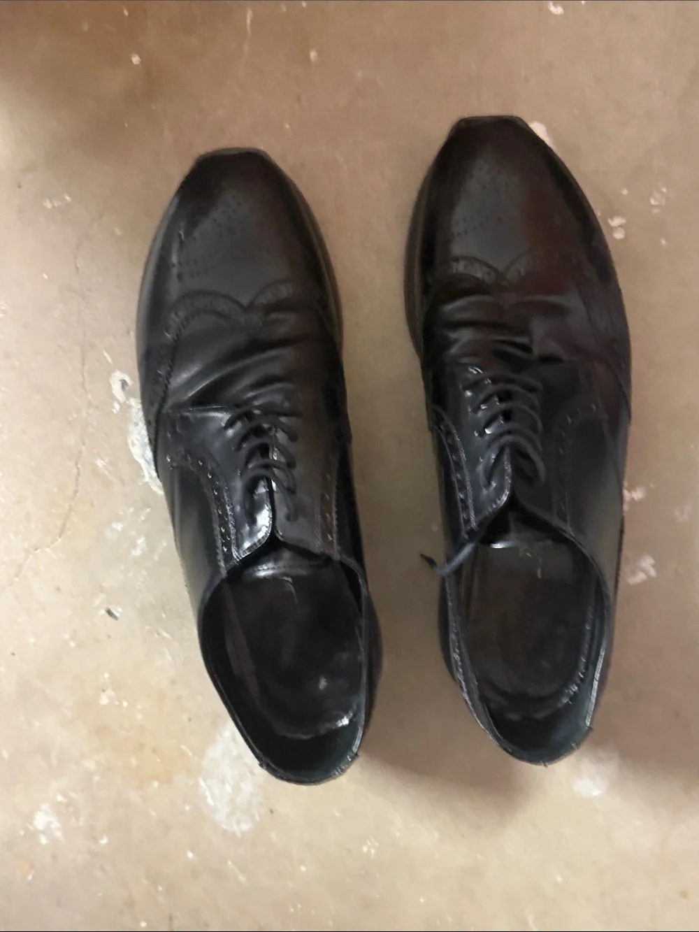 Classic Men's Black Wingtip Dress Shoes